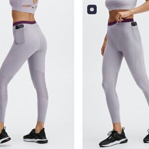 Fabletics Spin Motion365 7/8 Grey Violet/Dark Eggplant Leggings - Size S